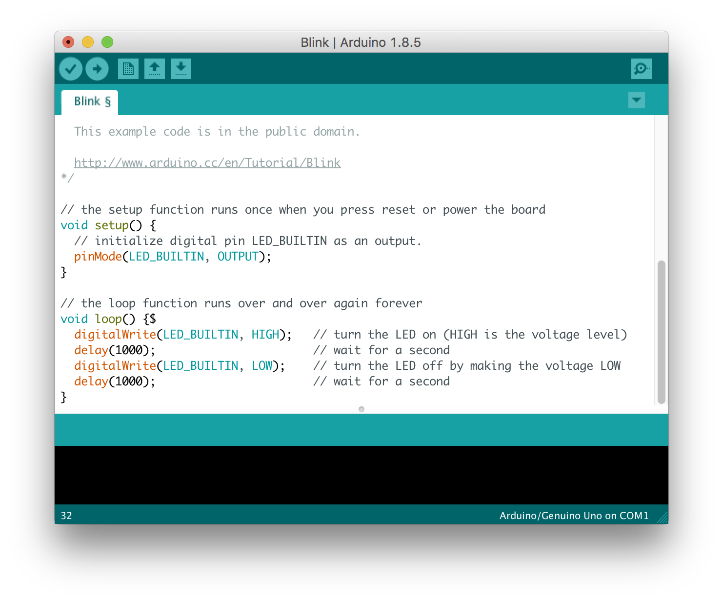 screenshot of Arduino IDE
